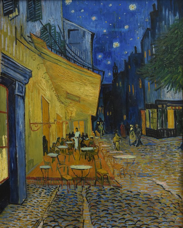 印象派 夜のカフェシーン 油彩画 Vincent van Gogh - Cafterras